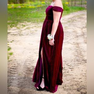 I wore it one time to prom, dry cleaned, no longer need it.